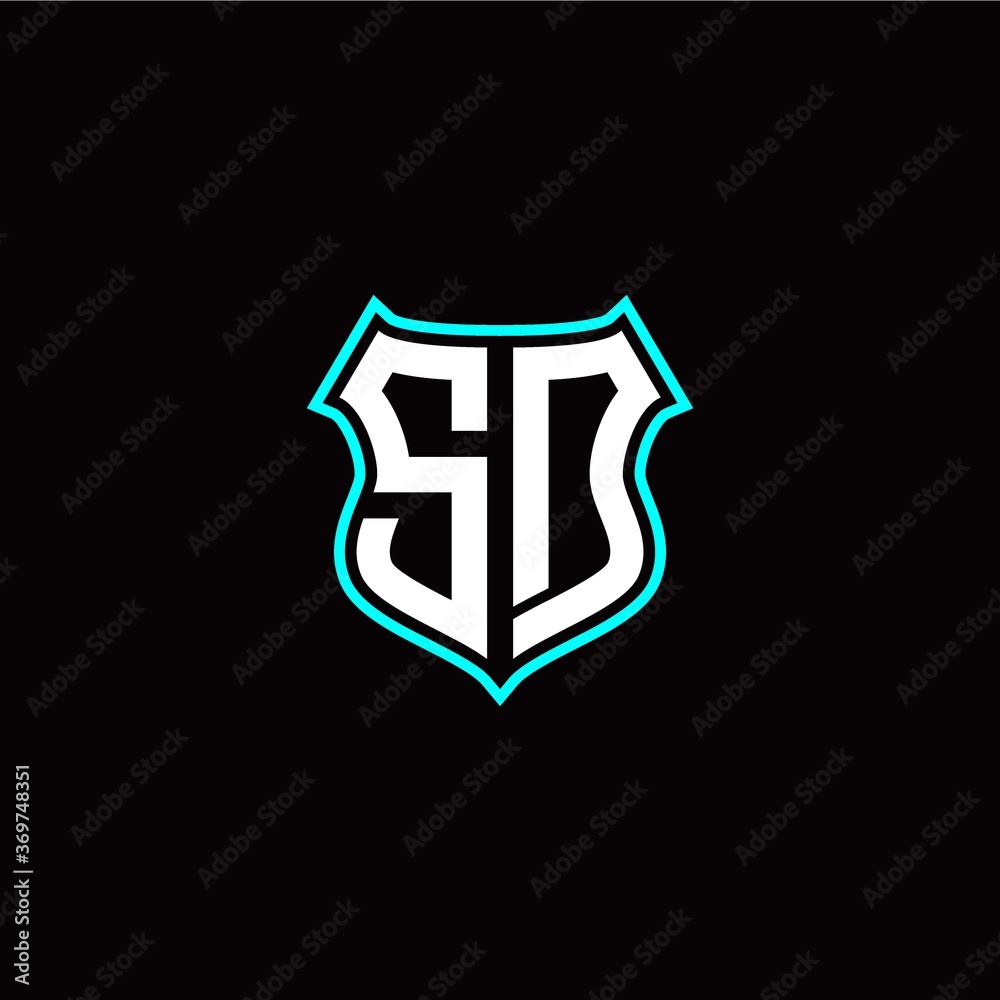S D initials monogram logo shield designs modern