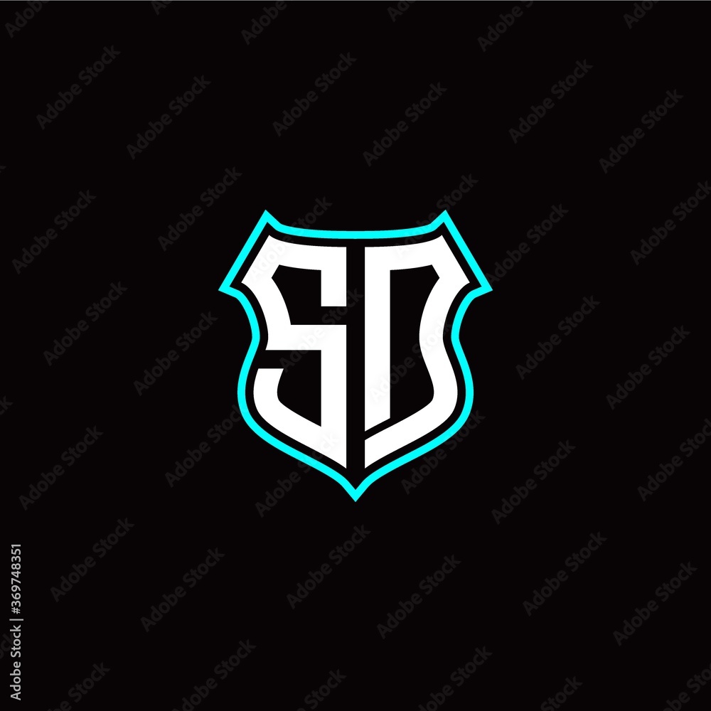 S D initials monogram logo shield designs modern S D initials monogram logo shield designs modern