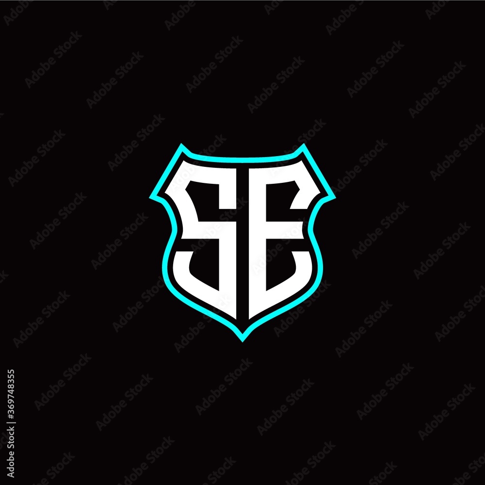 S E initials monogram logo shield designs modern