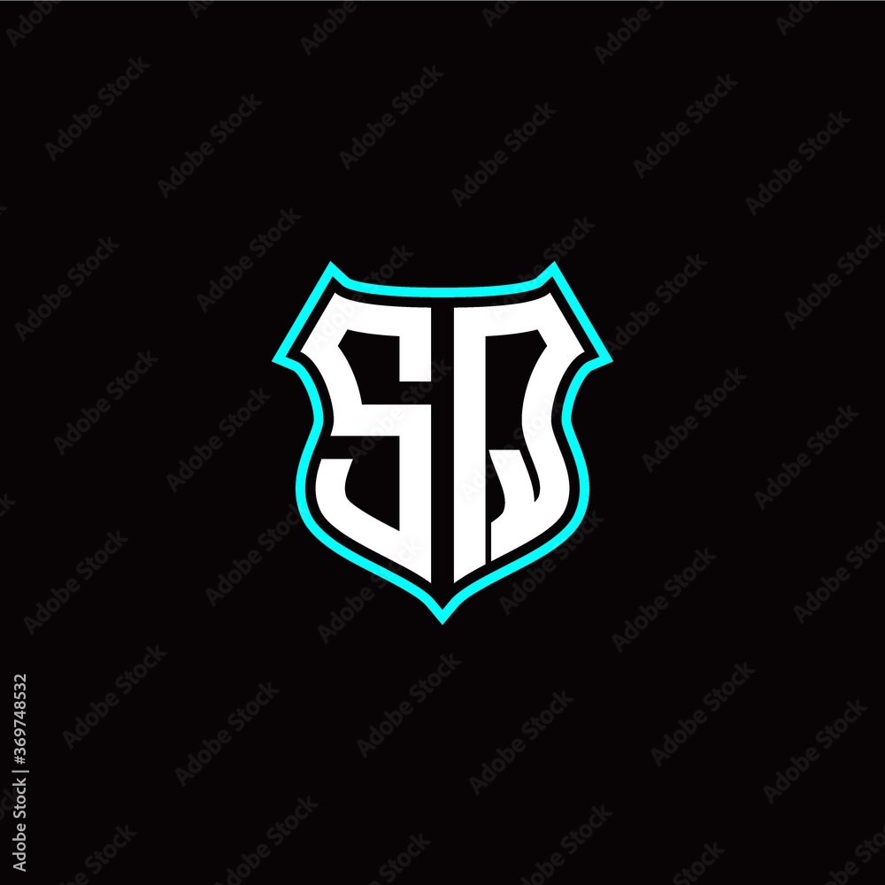S Q initials monogram logo shield designs modern