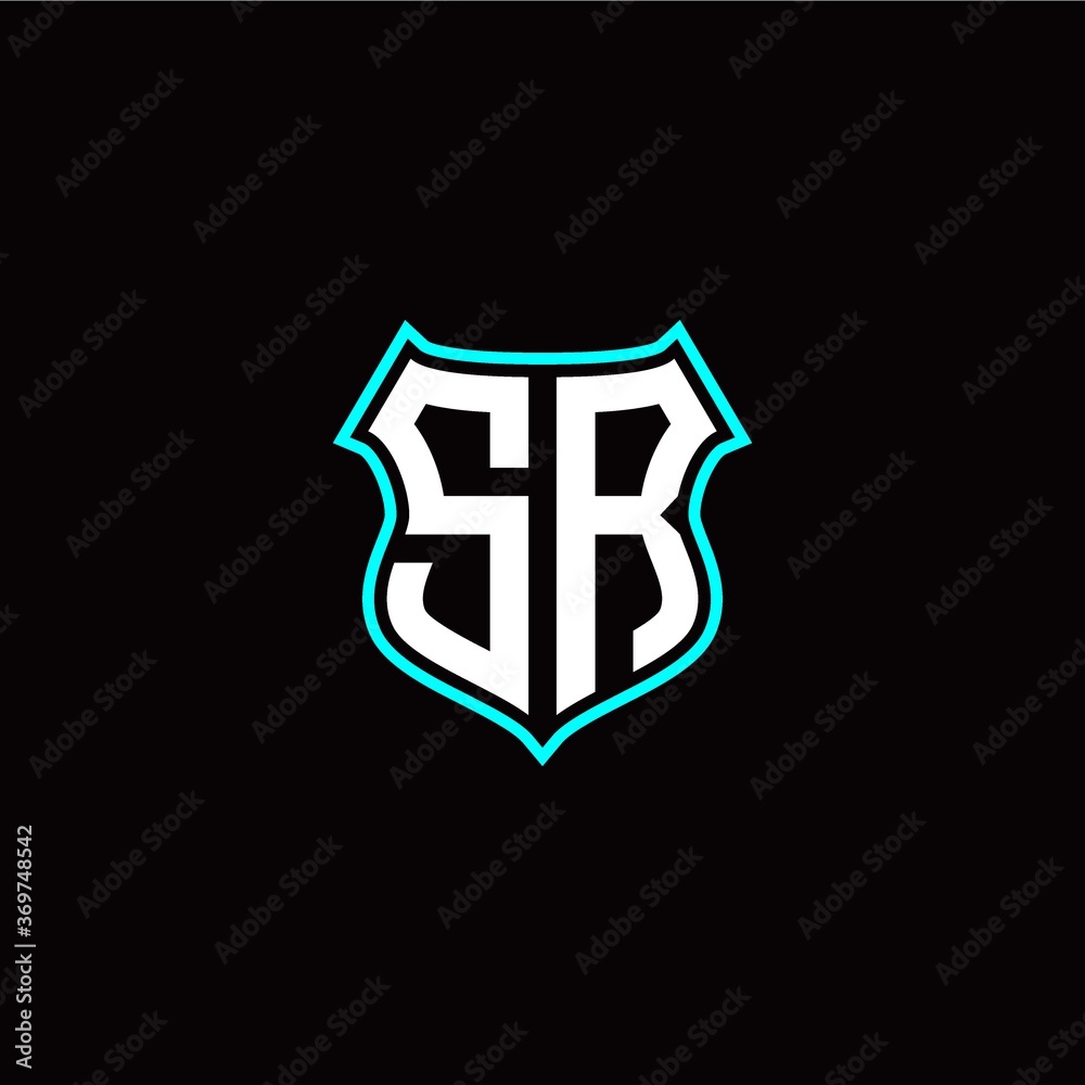 S R initials monogram logo shield designs modern