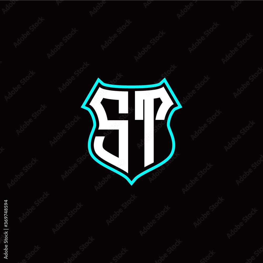 S T initials monogram logo shield designs modern