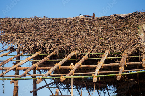 construction site of touristic cafe on indian beach goa photo