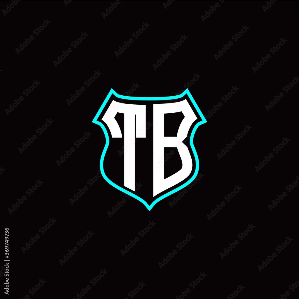 T B initials monogram logo shield designs modern