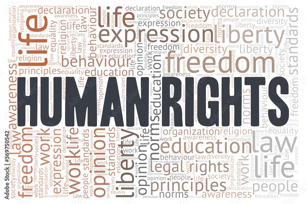 Human rights word cloud isolated on a white background Human rights word cloud isolated on a white background