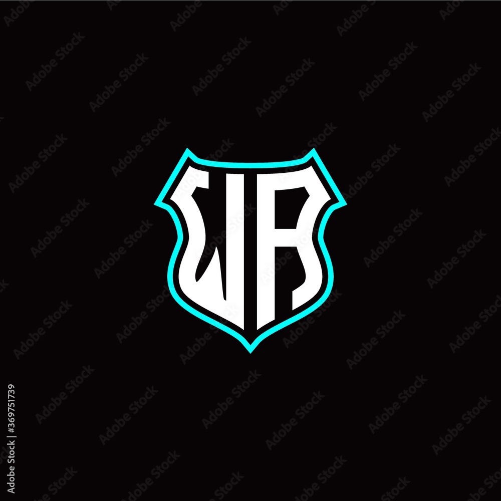 W A initials monogram logo shield designs modern