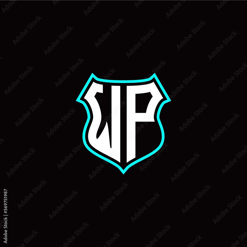W P initials monogram logo shield designs modern