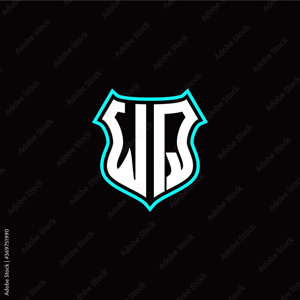 W Q initials monogram logo shield designs modern