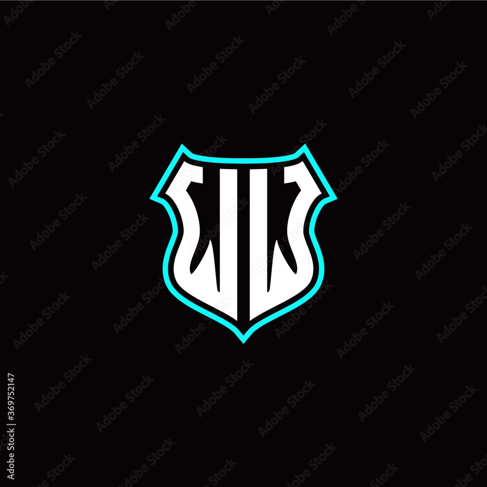 W W initials monogram logo shield designs modern