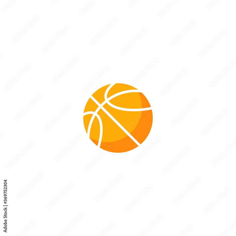 Basketball ball, vector illustration. Basketball game symbol flat vector icon, isolated on white background