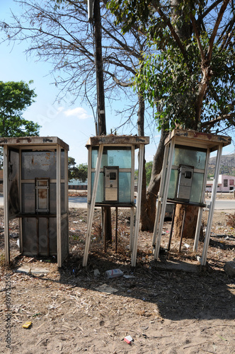 With the advent of cell phones, old fashioned payphones died an ungainly death by vandals in Zimbabwe