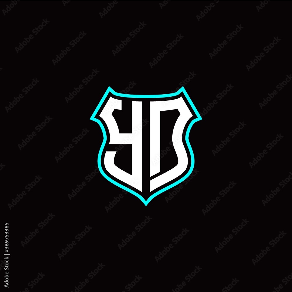Y D initials monogram logo shield designs modern