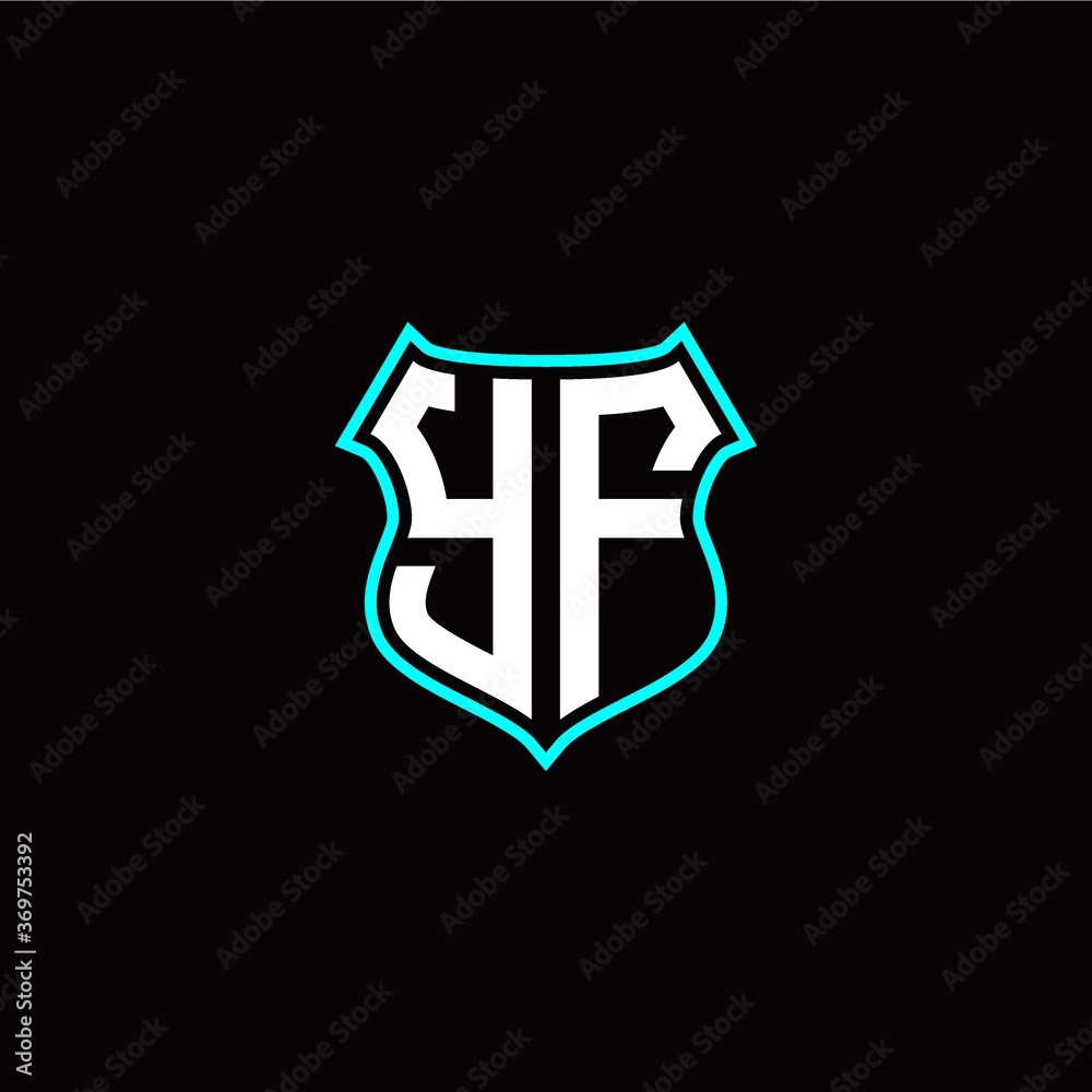 Y F initials monogram logo shield designs modern Y F initials monogram logo shield designs modern