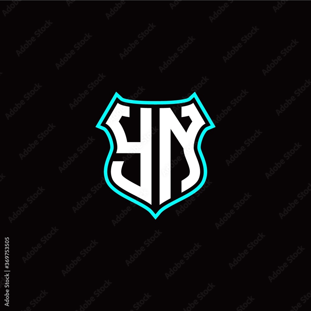 Y N initials monogram logo shield designs modern