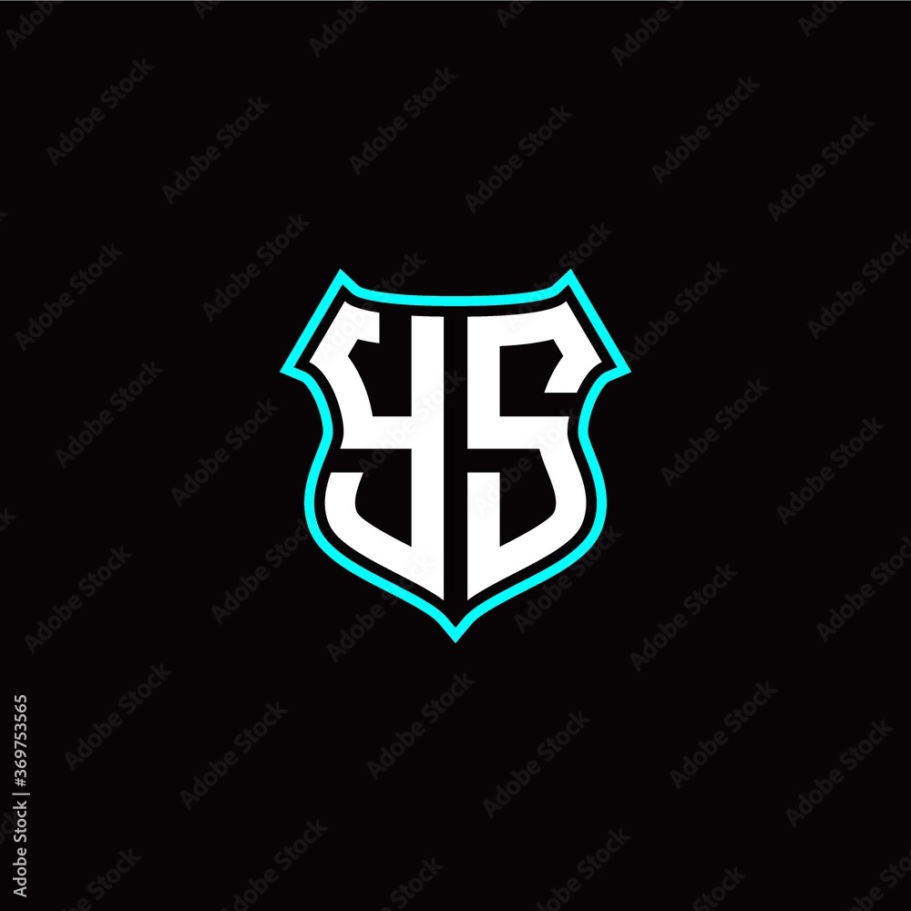 Y S initials monogram logo shield designs modern