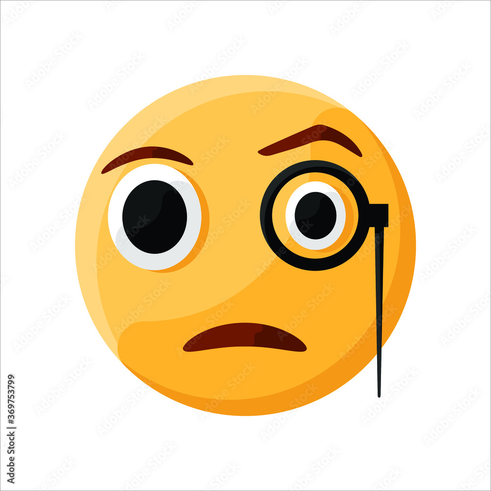 Fototapeta premium Astonished EyeGlass Face Emoji Illustration Creative Design Vector