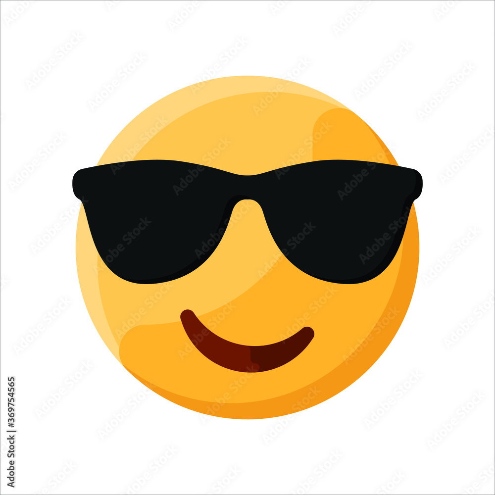 Sunglasses Face Emoji Illustration Creative Design Vector Sunglasses Face Emoji Illustration Creative Design Vector
