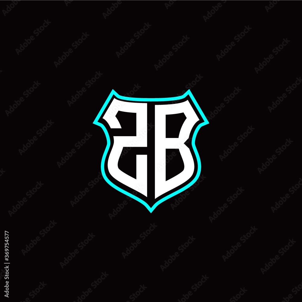 Z B initials monogram logo shield designs modern