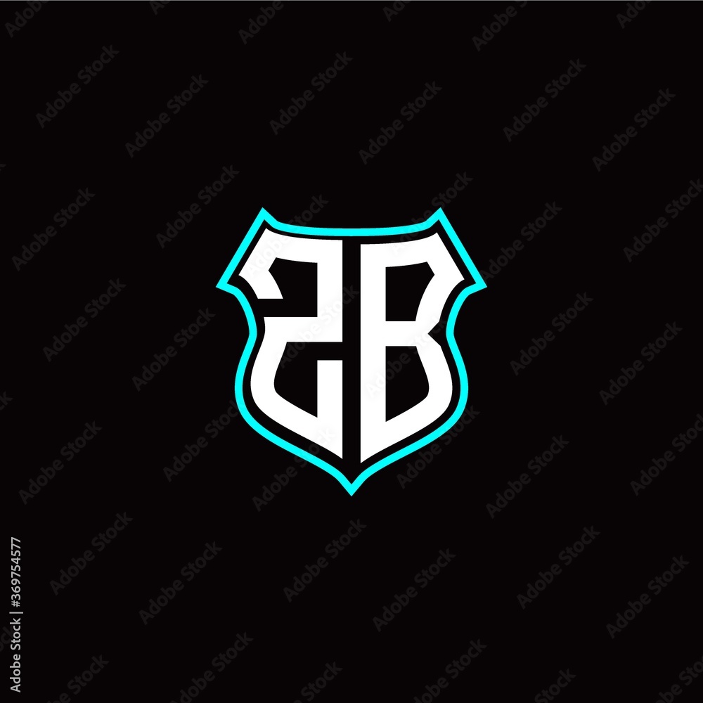 Z B initials monogram logo shield designs modern Z B initials monogram logo shield designs modern