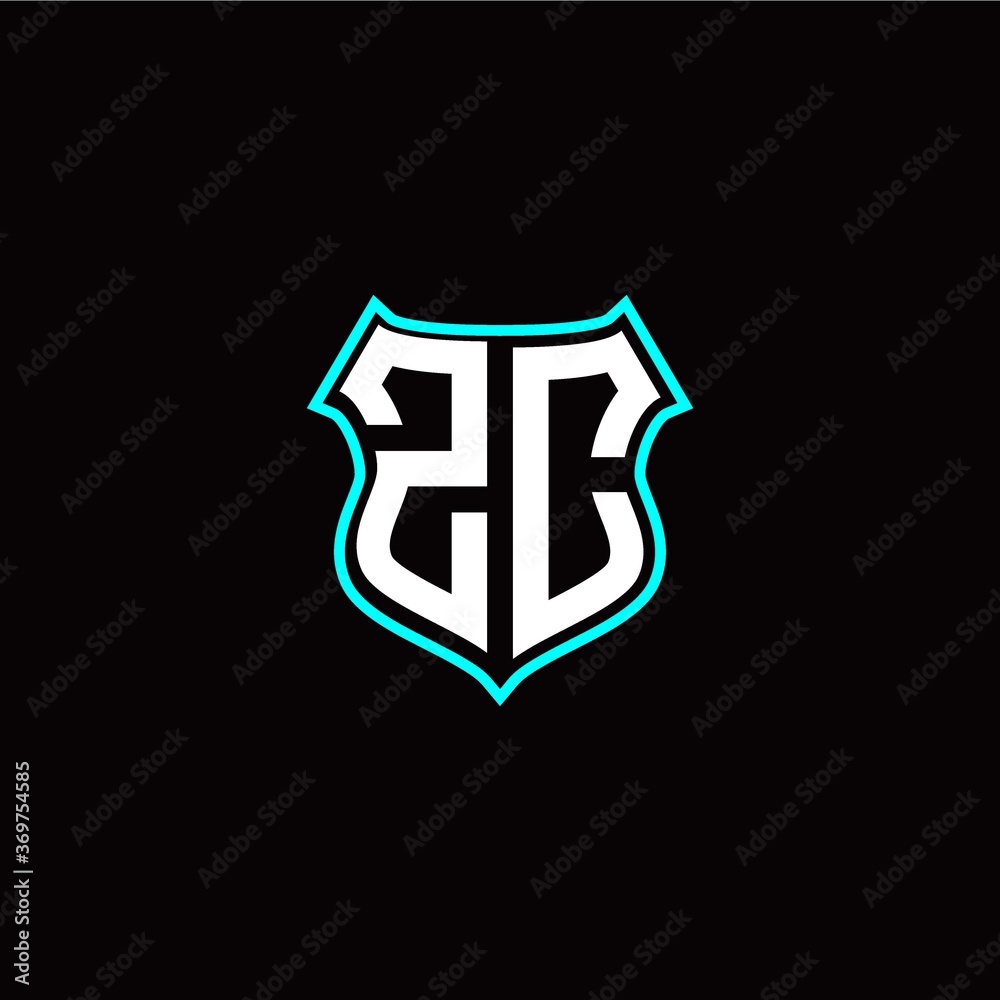 Z C initials monogram logo shield designs modern
