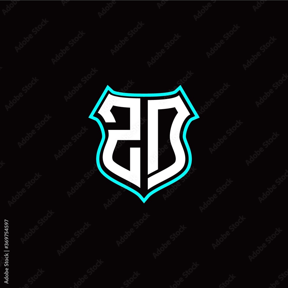 Z D initials monogram logo shield designs modern