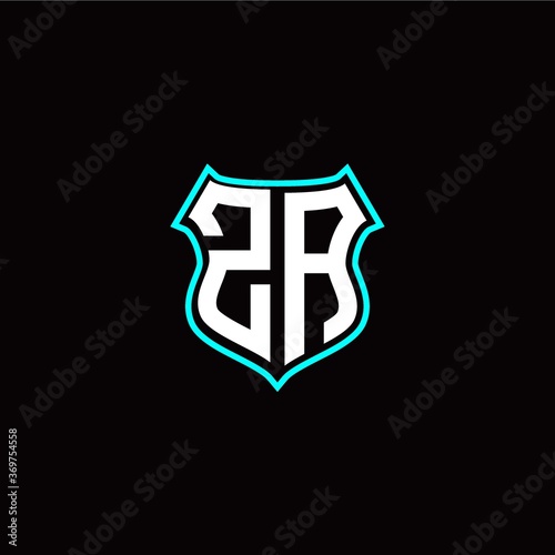 Fototapeta Naklejka Na Ścianę i Meble -  Z A initials monogram logo shield designs modern