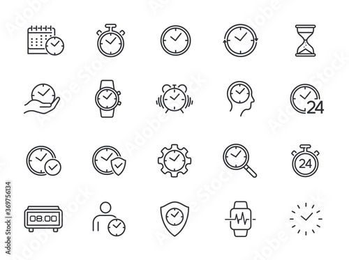 minimal time line icon set