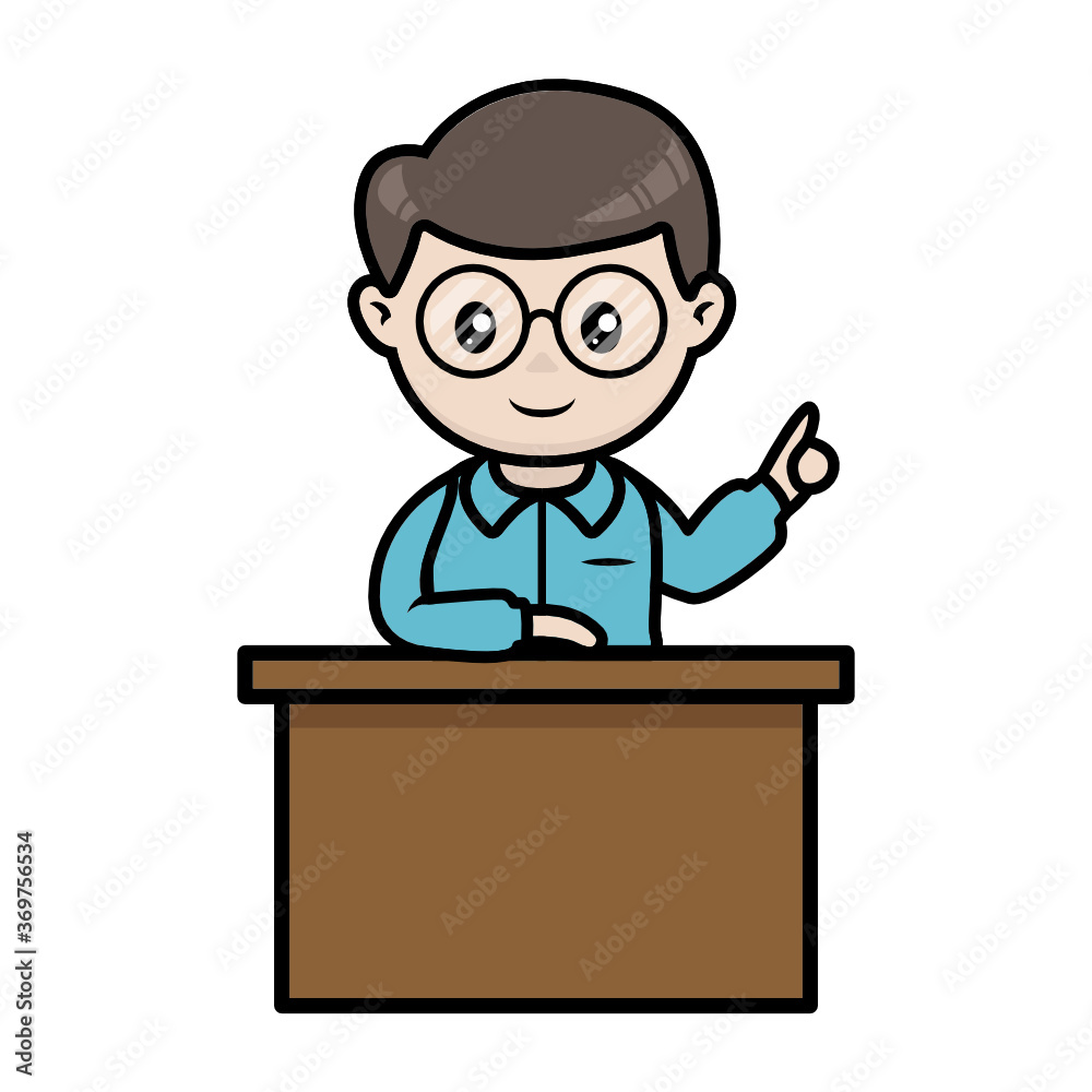 Cute male teacher, happy teacher day mascot design illustration Cute male teacher, happy teacher day mascot design illustration