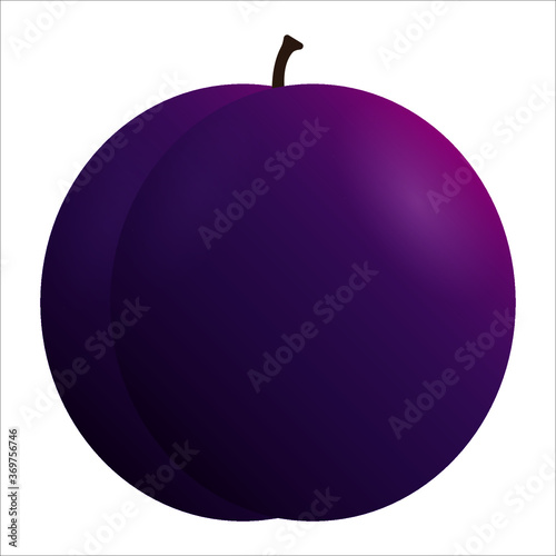 Vector illustration of a plum