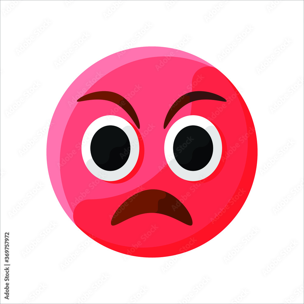 Fototapeta premium Red Angry Face Emoji Illustration Creative Design Vector