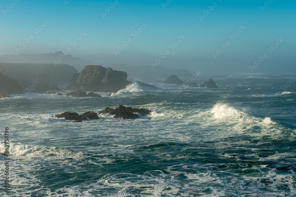 Rough surf off Jug Handle Nature Preserve in California Rough surf off Jug Handle Nature Preserve in California