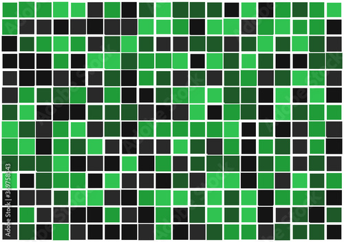 Mosaic from vector squares with trendy green colors and different sized borders in shades of green for web, cover, wrapping paper, art, etc. backgrounds