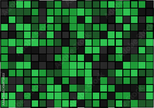 Fototapeta Naklejka Na Ścianę i Meble -  Mosaic from vector squares with trendy green colors and different sized borders in shades of green for web, cover, wrapping paper, art, etc. backgrounds