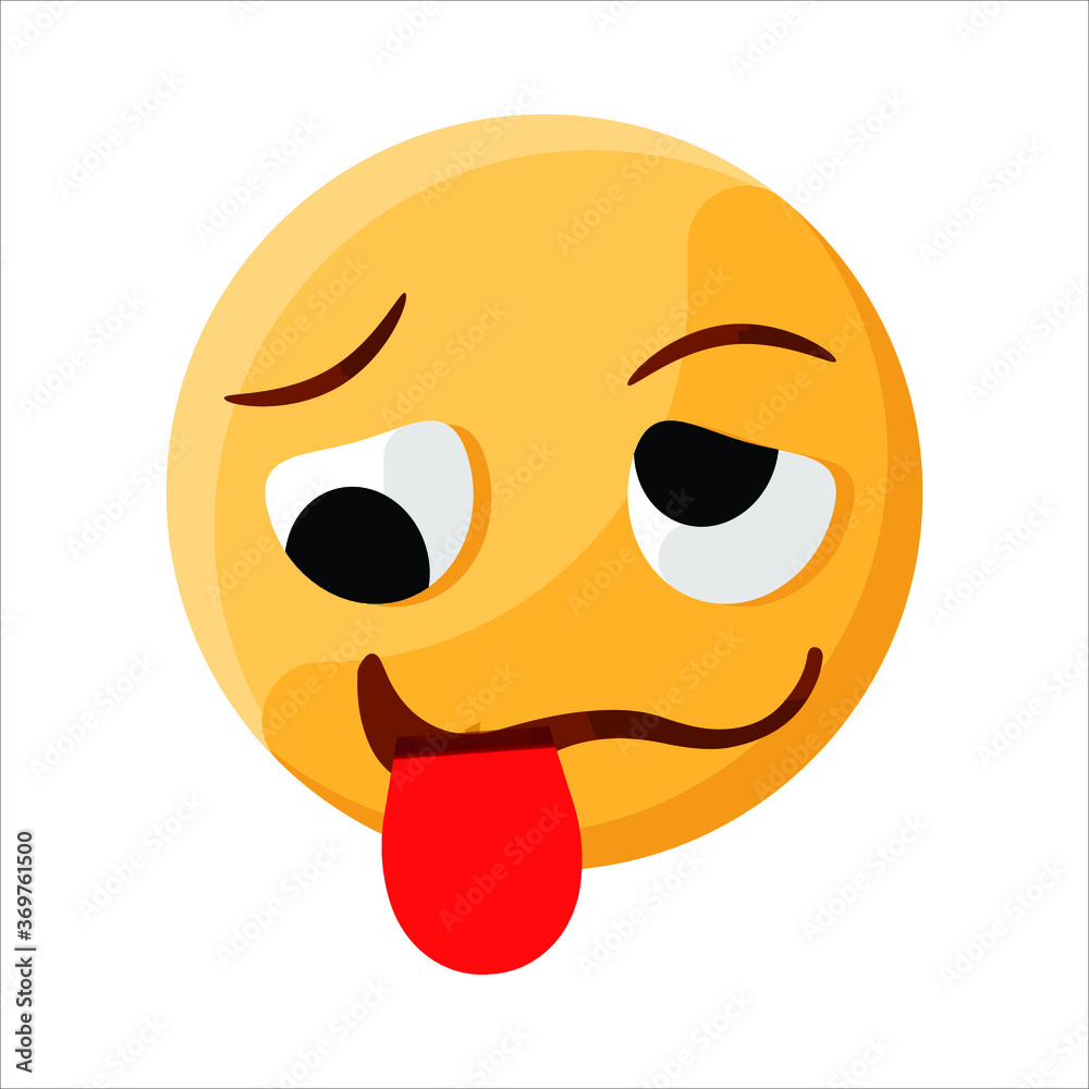 Fototapeta premium Crazy Eyes Tongue Out Face Emoji Illustration Creative Design Vector