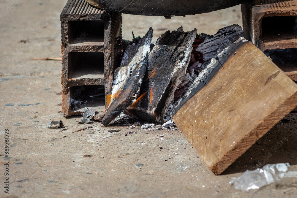The birch coals burn with a bright flame The birch coals burn with a bright flame