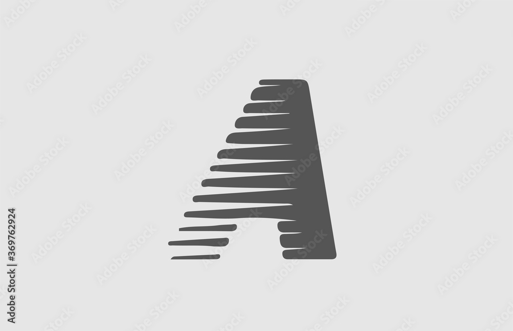 A grey alphabet letter logo icon. Line design for business and company A grey alphabet letter logo icon. Line design for business and company