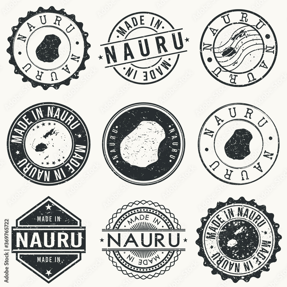 Nauru Island Travel Stamp Made In Product Stamp Logo Icon Symbol Design Insignia. Nauru Island Travel Stamp Made In Product Stamp Logo Icon Symbol Design Insignia.