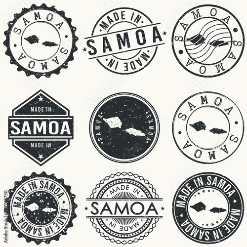 Samoa Islands Travel Stamp Made In Product Stamp Logo Icon Symbol Design Insignia.