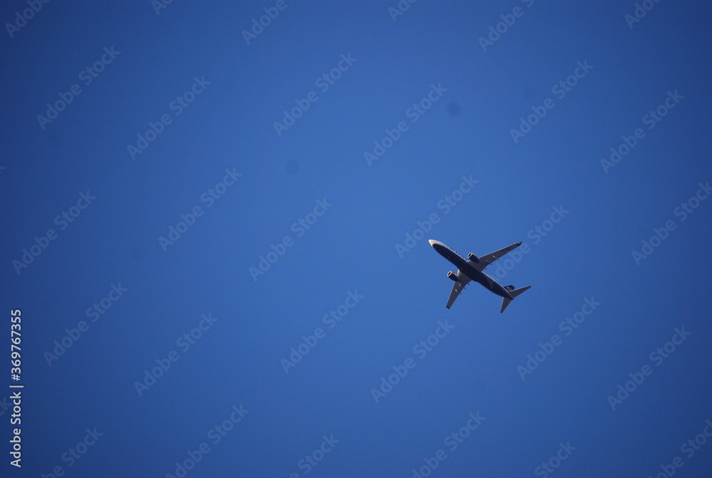 Plane in Blue Sky Landscape Plane in Blue Sky Landscape