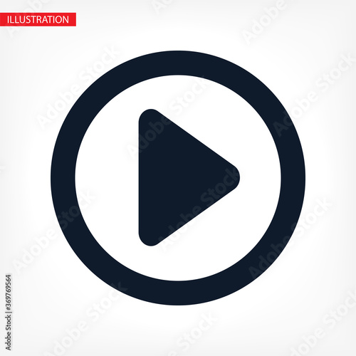 Play button vector icon in trendy flat style isolated on grey background. vector icon Play symbol for your web site design, logo, app