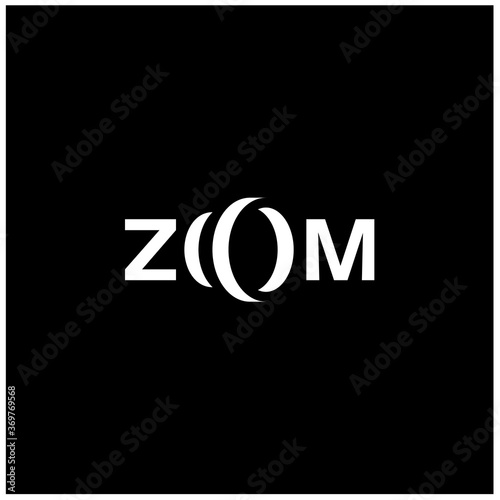 Lettering Zoom Typography shutter camera aperture lens for Photography logo design