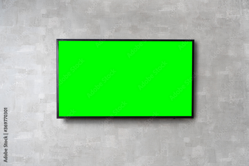 Fotografie TV mockup background with lcd tv fixed on a wall