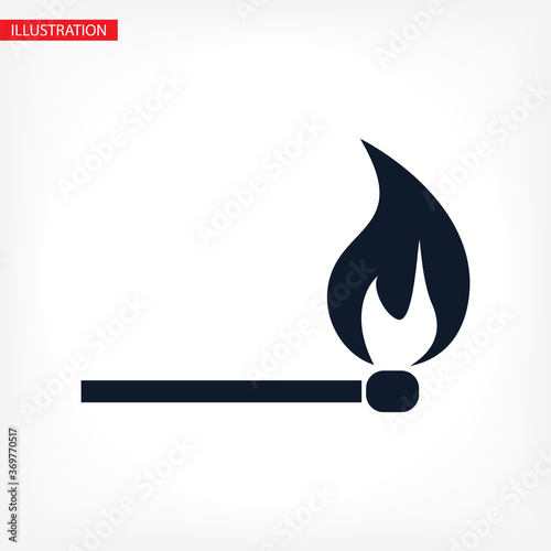 Match stick burns vector icon. Burning matchstick sign.vector icon Fire symbol. vector icon Download arrow, handshake, tick and heart. Flat circle buttons.