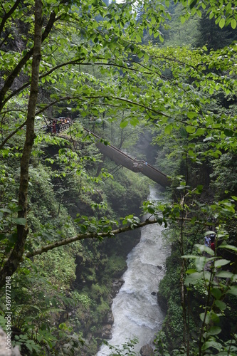 Waterfall in forest.