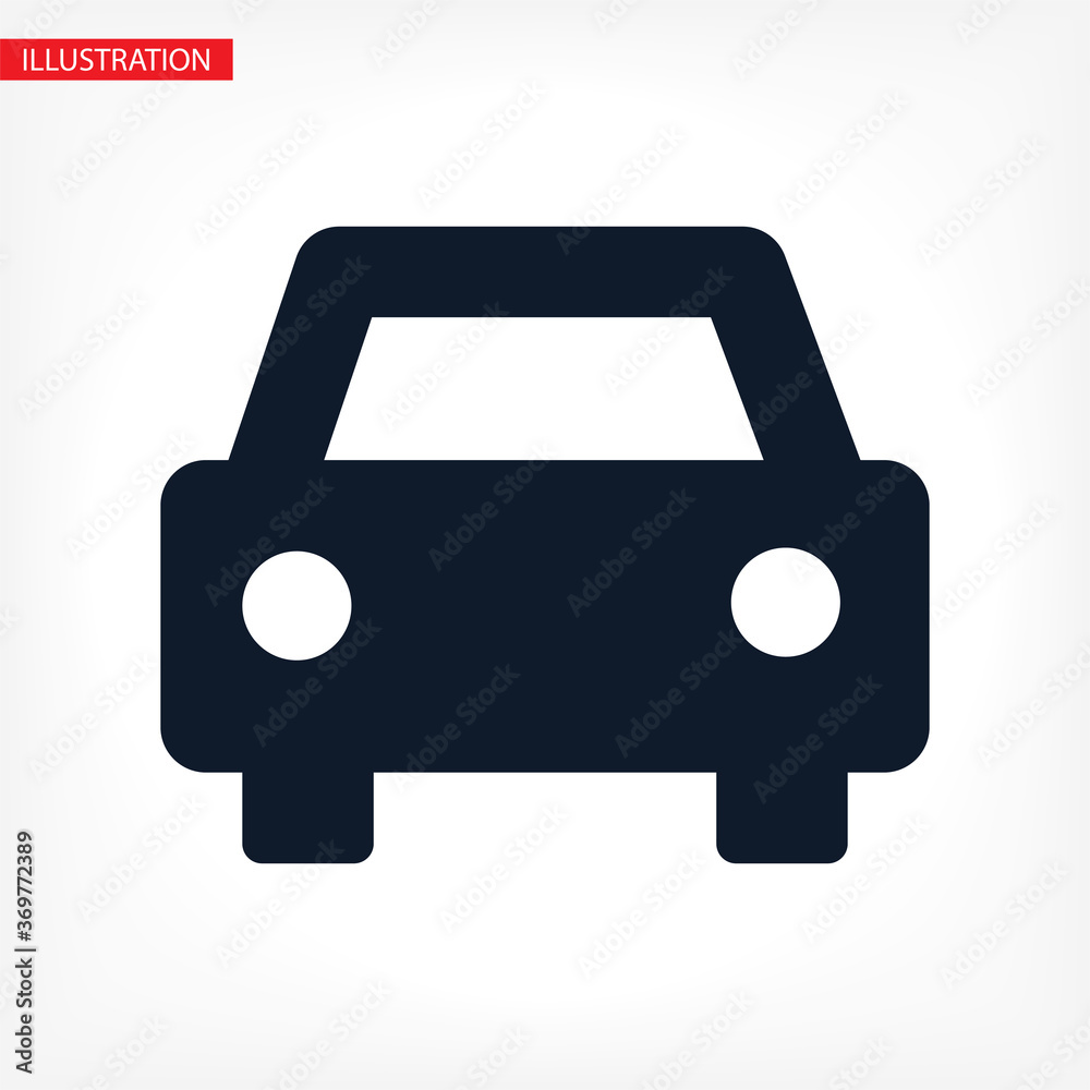 PLain car silhouette vector icon. Driving logo. vector icon image of vehicle vector icon . Front view of transport vector icon.