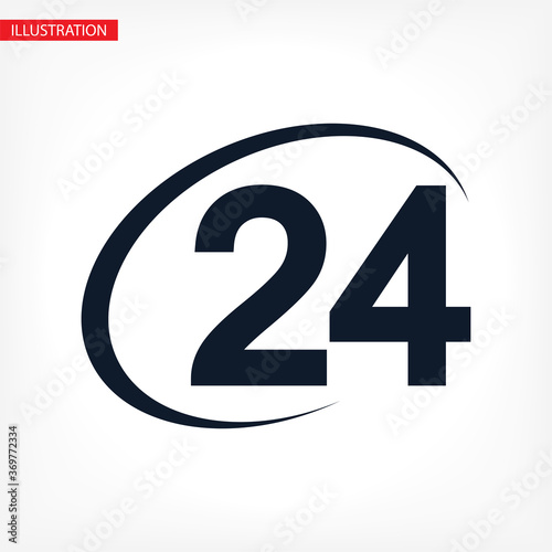 Clock vector icon. vector icon illustration of time. Website, user interface 24 hours sign vector icon in flat style. Twenty four hours open vector icon illustration on white isolated background.