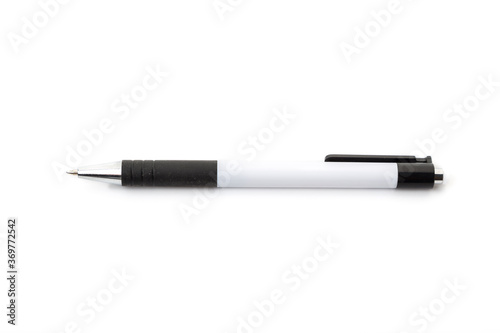 beautiful modern ballpoint pen isolated on white. chancellery