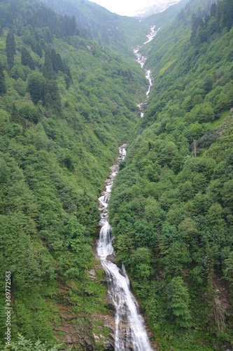 Waterfall in forest.
