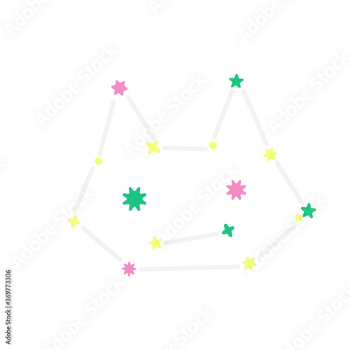 猫の形の星座のイラスト
