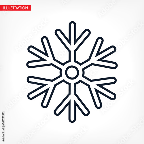 Snowflake vector Icon. Flat logo of snowflake isolated on white background vector Icon. New Year and winter symbol vector Icon. Vector